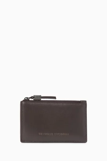 Zip Card Case in Calfskin