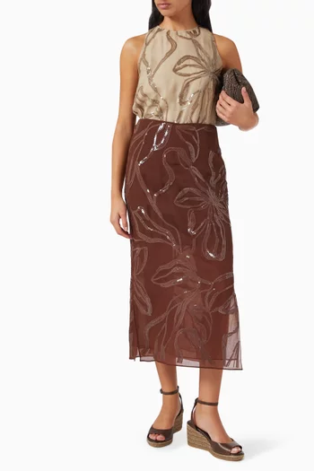 Sequin-embellished Top in Silk