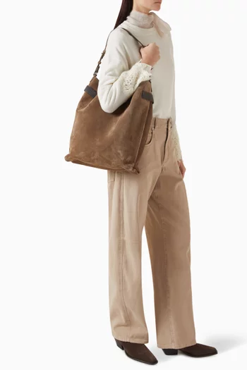 Monili Shoulder Bag in Suede