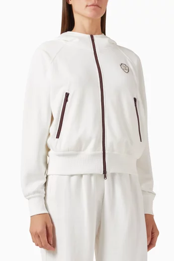 Logo Zip Jacket in Pique-knit