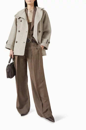 Pea Coat in Virgin Wool & Cashmere