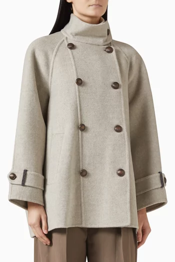 Pea Coat in Virgin Wool & Cashmere