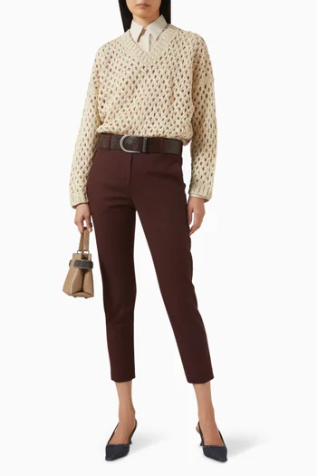 بنطال بقصة ضيقة قطن مطاطي