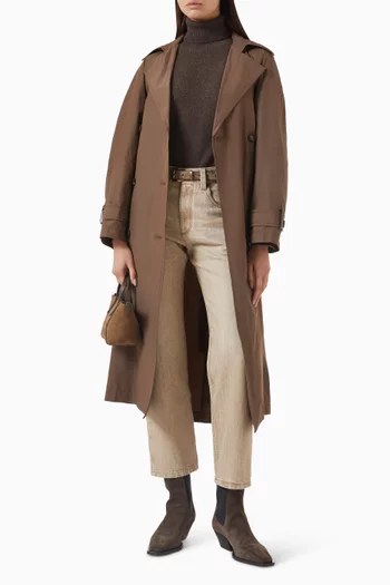 بنطال بقصة ساق مستقيمة مطرز بخرز مونيلي دينم