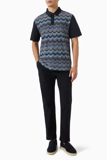 Chevron Polo Shirt in Cotton Knit