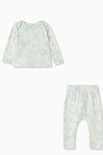 Graphic-print Pyjama Set in Cotton