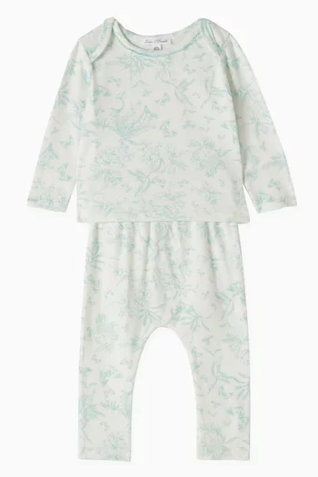 Graphic-print Pyjama Set in Cotton