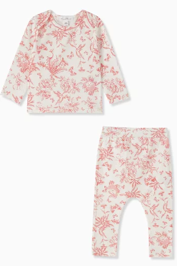 Graphic-print Pyjama Set in Cotton