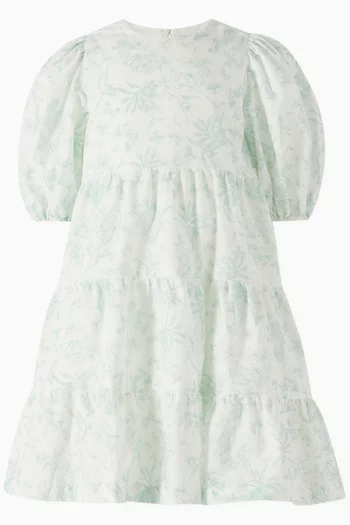 Ruffle Floral Dress in Cotton