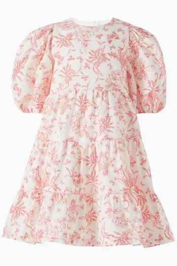 Ruffle Floral Dress in Cotton