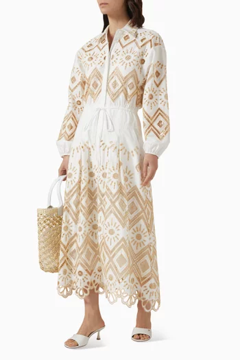 Portello Drawstring Dress in Cotton