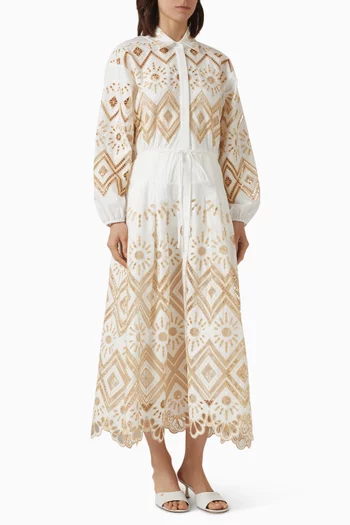 Portello Drawstring Dress in Cotton