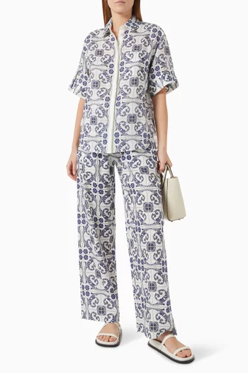 Bella Tile Shirt in Linen