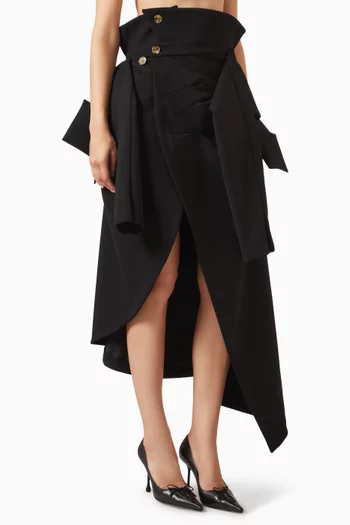 Asymmetric Midi Shirt Skirt