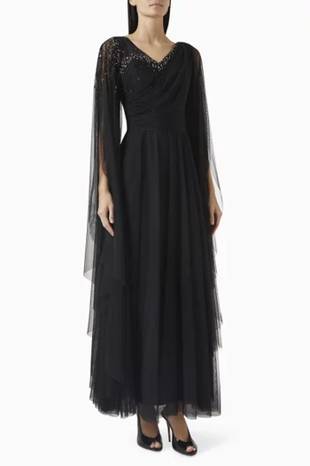 Crystal-embellished Dress in Tulle