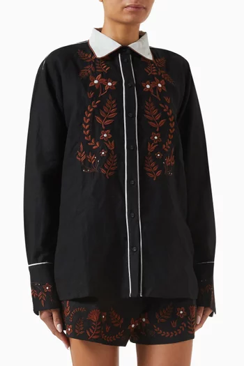 قميص روزوود كتان