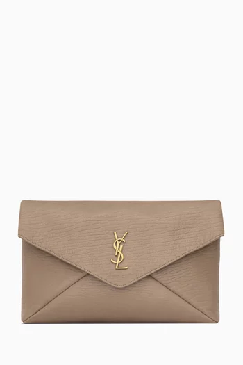 Large Cassandre Envelope Pouch in Lambskin Leather