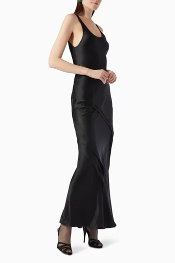 Maxi Tank Dress in Silk Satin