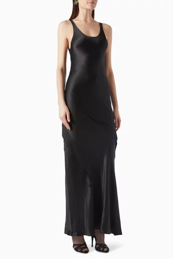 Maxi Tank Dress in Silk Satin