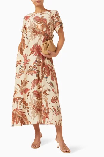 Revere Midi Dress in Silk Crepe de Chine