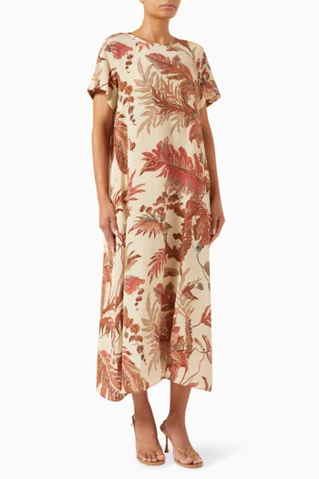Revere Midi Dress in Silk Crepe de Chine