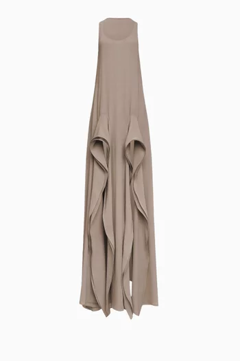 Peek Ruffled Maxi Dress in Georgette