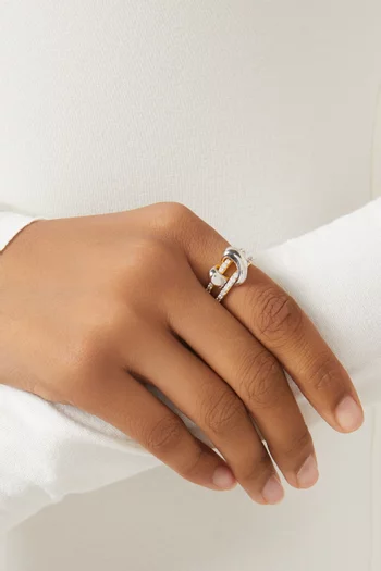 Double Band Ring in 24kt Gold-plated Silver