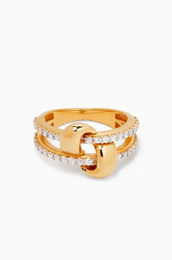 Double Band Ring in 24kt Gold-plated Silver