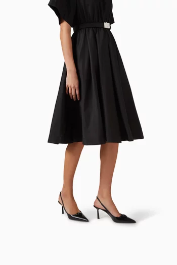 Logo Slingback Pumps in Brushed Leather