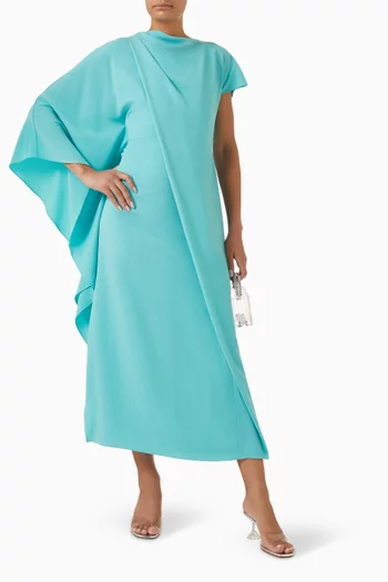 Hilmi Draped Maxi Dress in Crepe