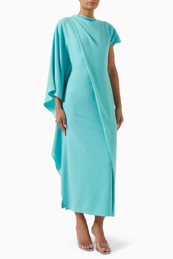 Hilmi Draped Maxi Dress in Crepe