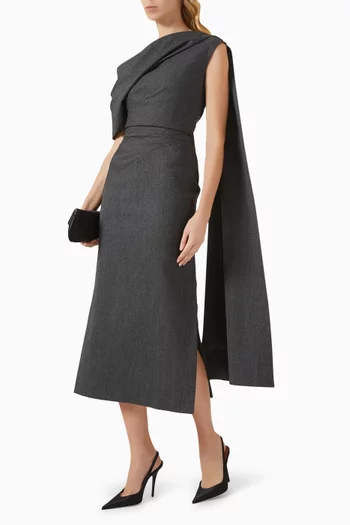 Maite Dress in Herringbone Wool