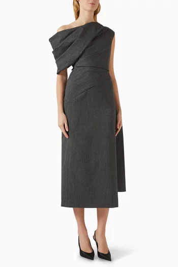 Maite Dress in Herringbone Wool