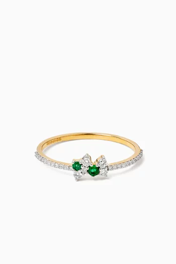 Leah Emerald & Diamond Ring in 18kt Gold