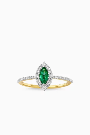 Nayla Emerald & Diamond Ring in 18kt Gold