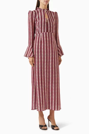 Madalena Maxi Dress in Silk Crepe De Chine
