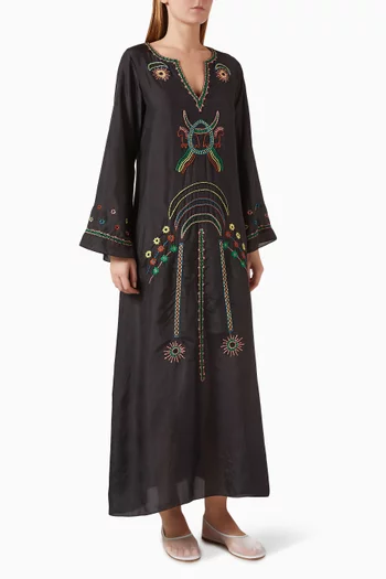 India Kaftan in Habotai Silk
