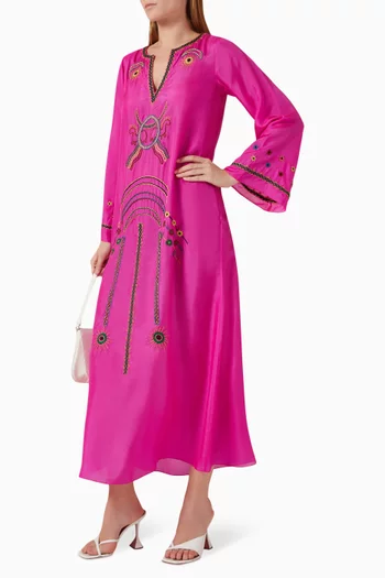 India Kaftan in Habotai Silk