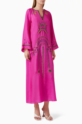 India Kaftan in Habotai Silk