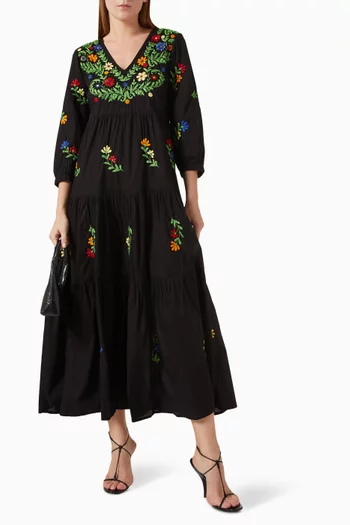 Frangipani Maxi Dress in Cotton