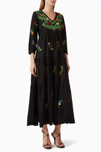 Frangipani Maxi Dress in Cotton