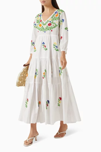 Frangipani Maxi Dress in Cotton