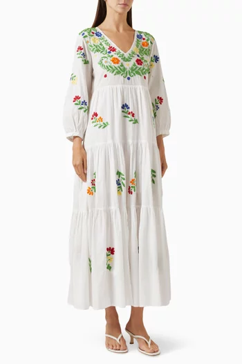 Frangipani Maxi Dress in Cotton