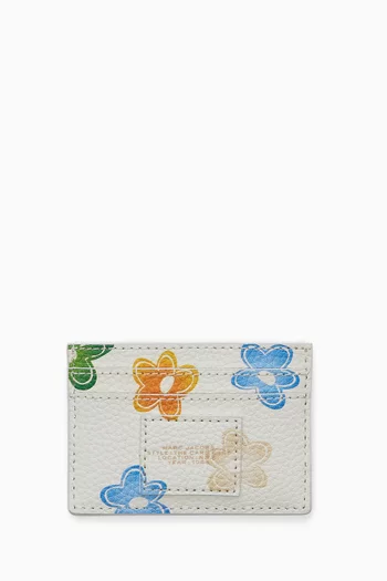 THE CARD CASE IN COW LEATHER WITH DAISY PRINT DETAILS AND TWO CARD SLOTS:Multi Colour:One Size|218527632