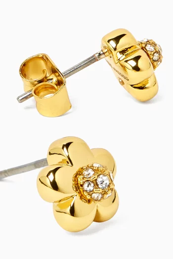 The Daisy Micro Stud Earrings in Brass