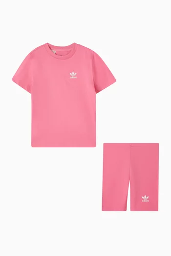 Logo Graphic Cycling T-Shirt and Shorts Set