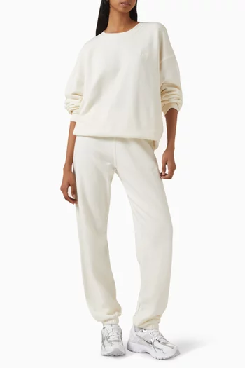 سويت شيرت بقصة فضفاضة وفتحة رقبة مستديرة فرنش تيري