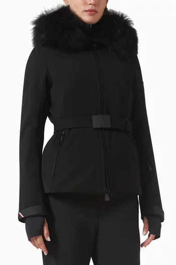 Bauges Hooded Shearling-trim Ski Down Jacket