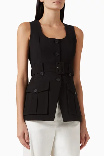 Becker Vest in Crepe