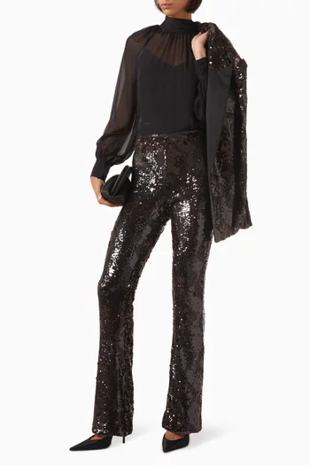 بلوزة أليسا بتصميم شفاف حرير شيفون